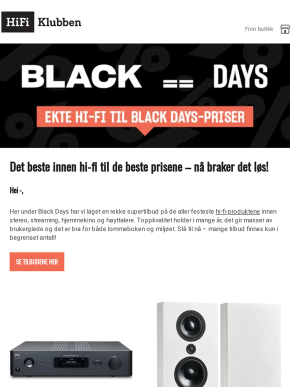BLACK DAYS – få skikkelig hi-fi til spotpris!