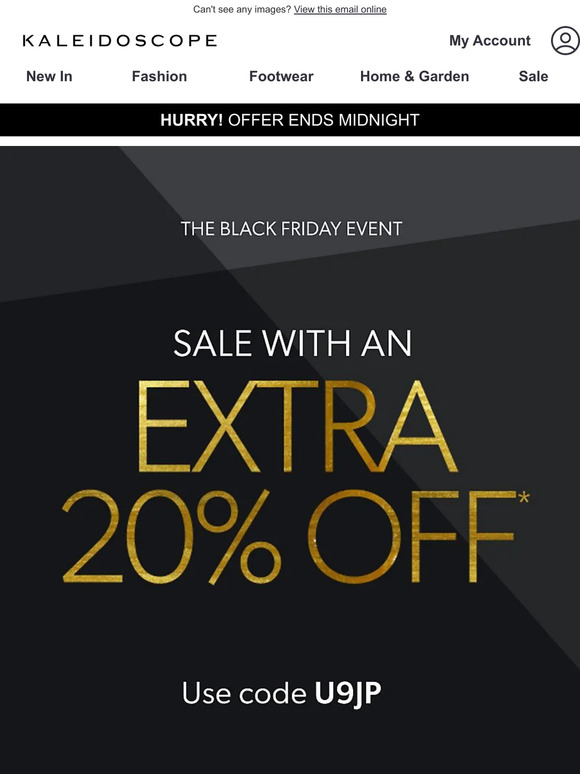 Hurry, 20% off sale ends tonight!