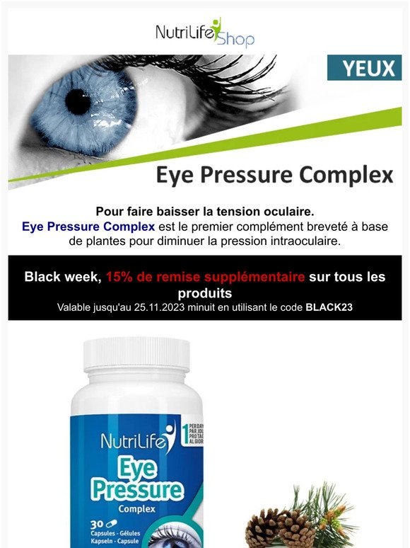 Un complément naturel pour faire baisser la tension oculaire -15%