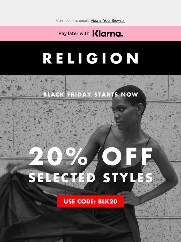 20% off selected styles! 🖤