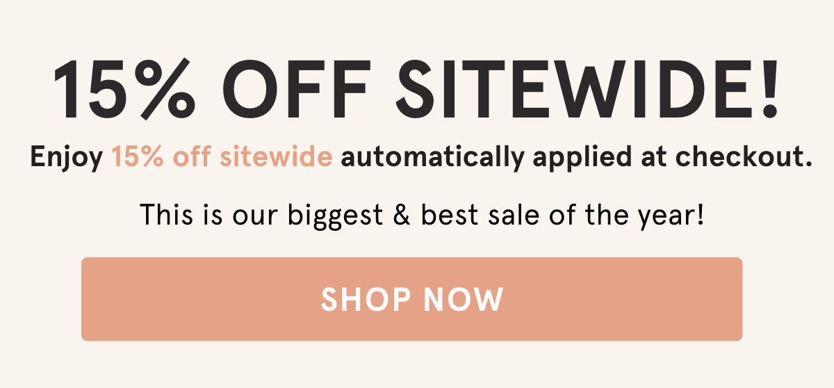 Black Friday 15% off sitewide