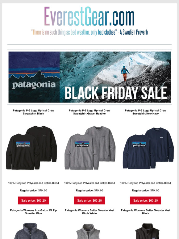 Black Friday Sale Patagonia, Yeti, Helly, Kuhl Sale