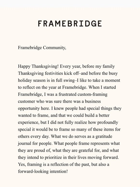 A note from our founder