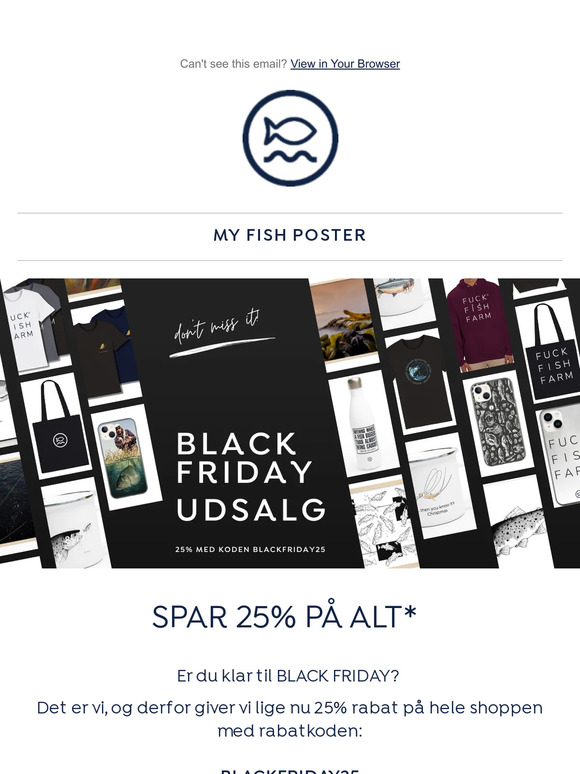 Få 25% på hele shoppen 🐟🔥