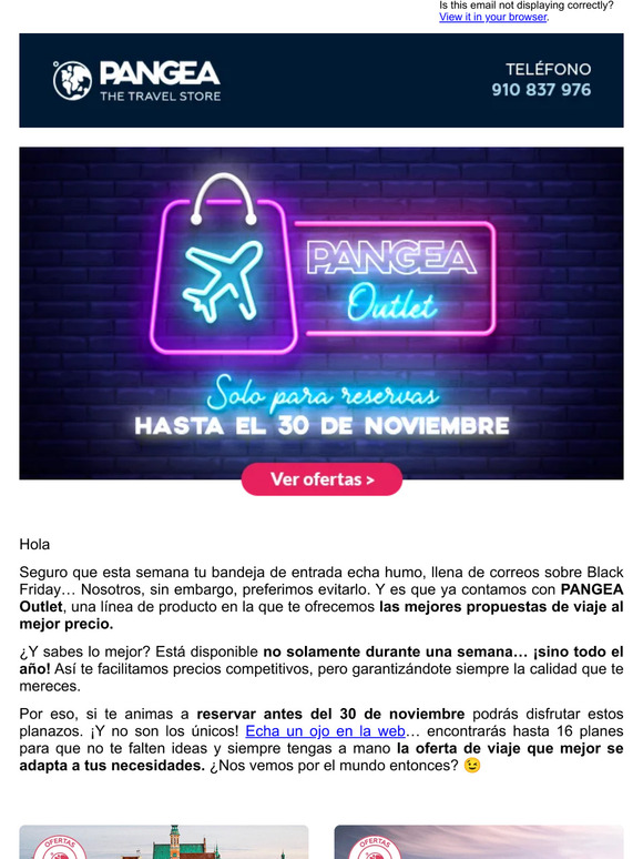 Ni viernes ni negro: ¡PANGEA Outlet todo el año!
