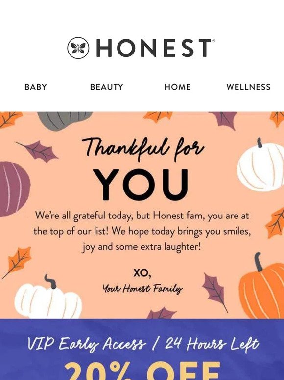 Happy Thanksgiving from Honest 🤎