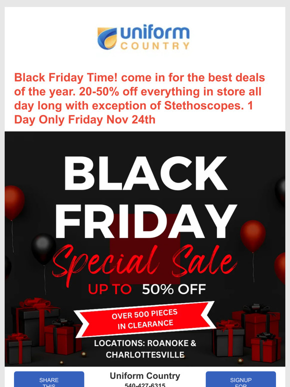 Black Friday 20-50% off throughout the store - Hurry In 1 Day Only