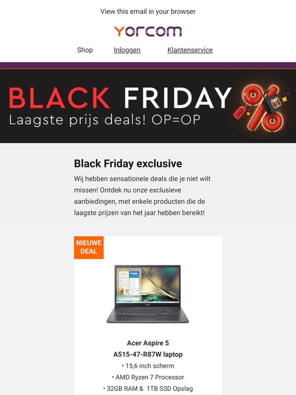 🔥 Black Friday Gestart: Laagste Prijs en nieuwe deals!