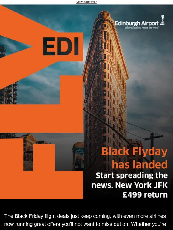 edinburgh airport BlackFlyday your complete rundown of flight offers