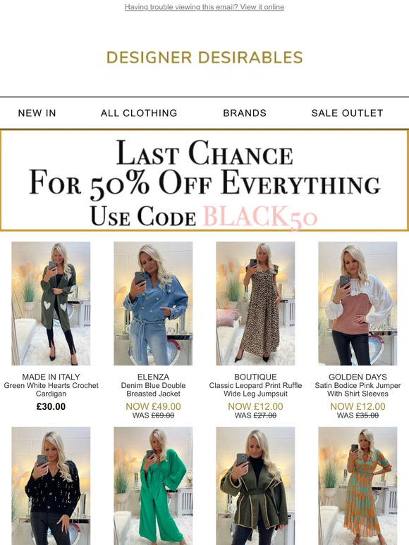 💥 LAST CHANCE FOR 50% OFF EVERYTHING 💥