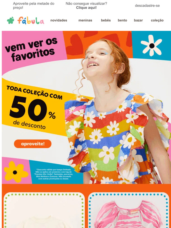 Seus favoritos com 50% 😱
