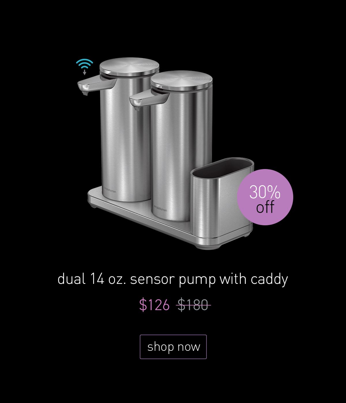 dual 14 oz. sensor pump with caddy