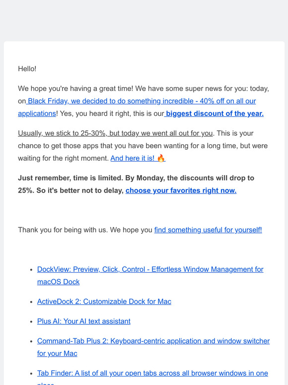 Last Chance in 2023: Exclusive 40% Discounts on Our Top Apps ⭐️