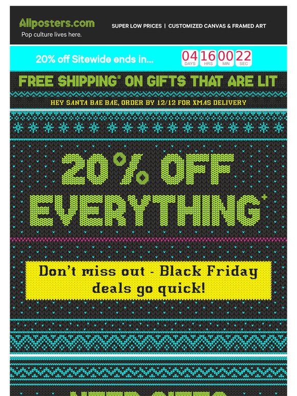 🏁 Ready, Set, 20% OFF EVERYTHING!+