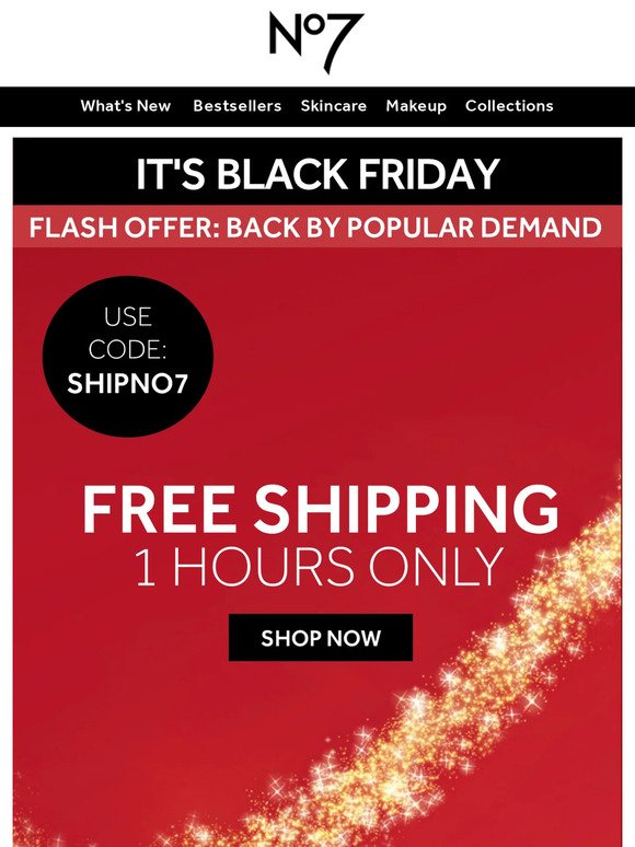 1 HOUR FREE SHIPPING EXTENDED
