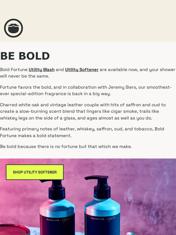 Beardbrand Bold Fortune Utility Wash and Utility Softener are