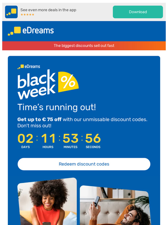 ⌛ Black Week ends soon! Up to € 75 off