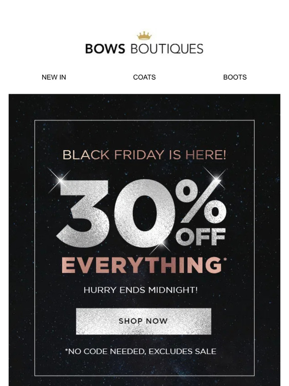 30% OFF! BLACK FRIDAY IS HERE 🖤