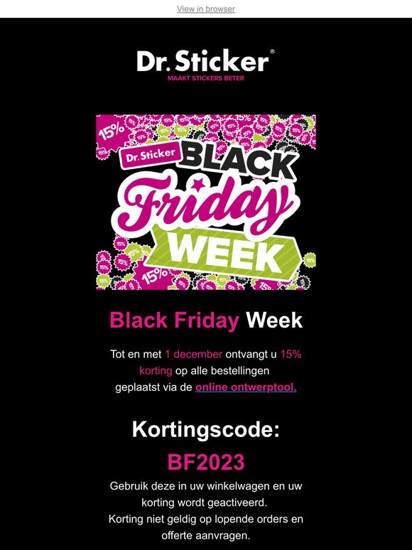 Black Friday Week! 15% korting