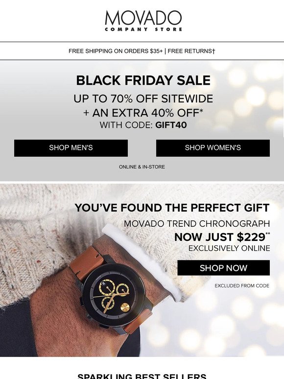 You've found the perfect gift: Movado Trend now $229 🎁
