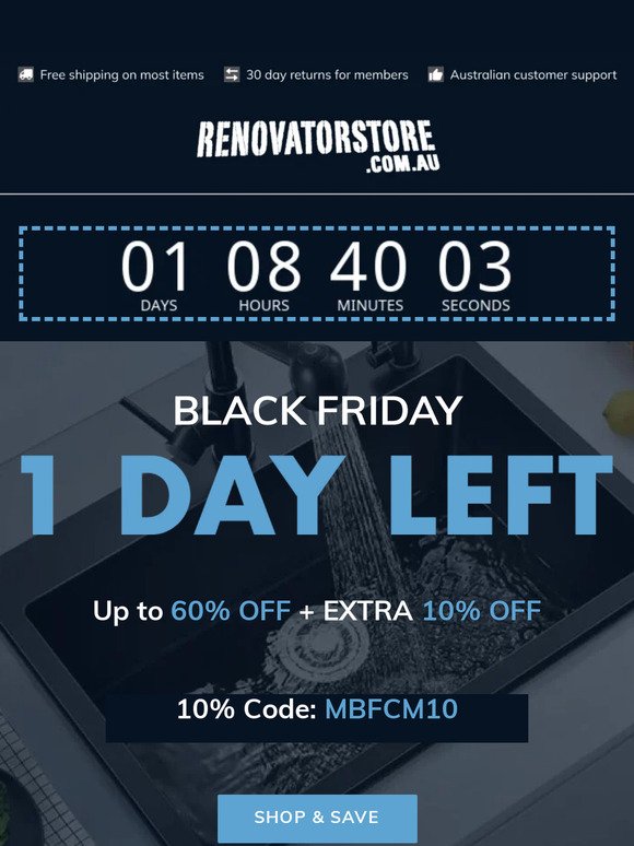 ⚫ 1 Day Left for our Black Friday Sale