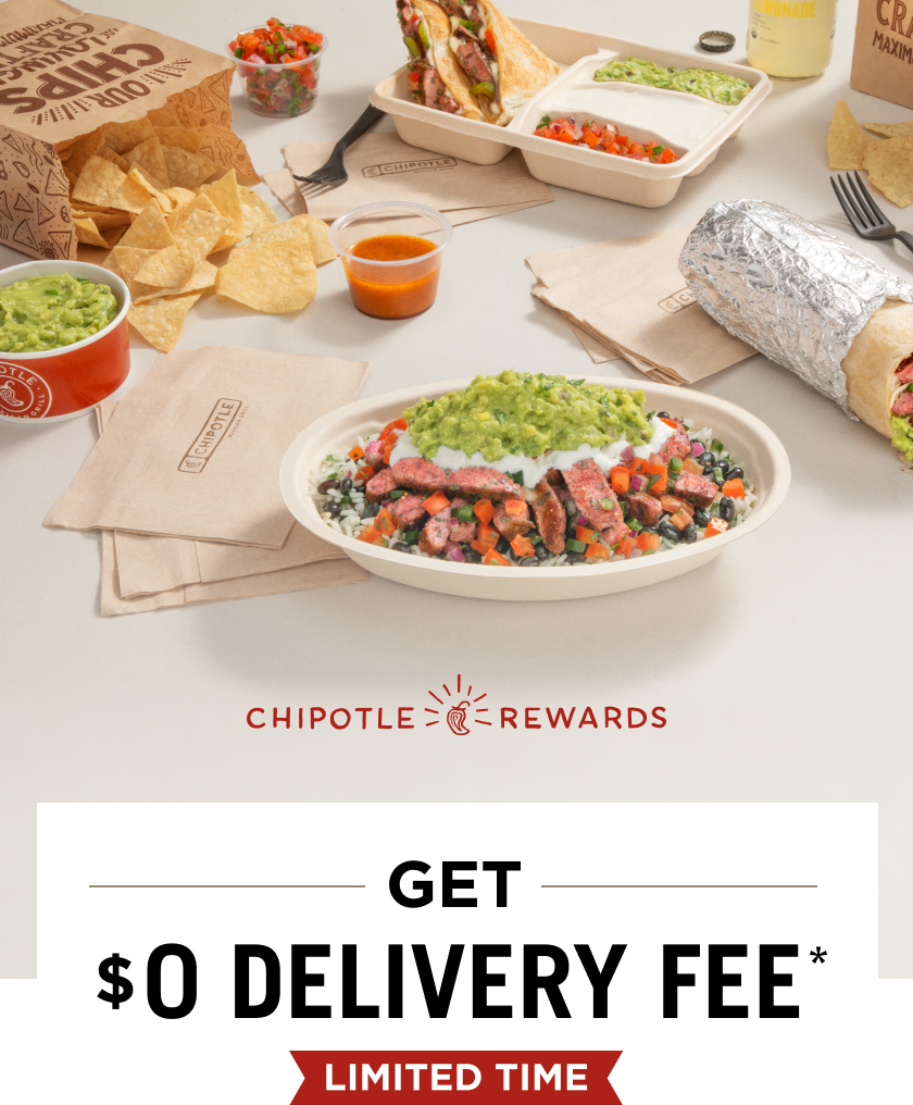 Chipotle 👉 0 delivery fee 👈 Milled