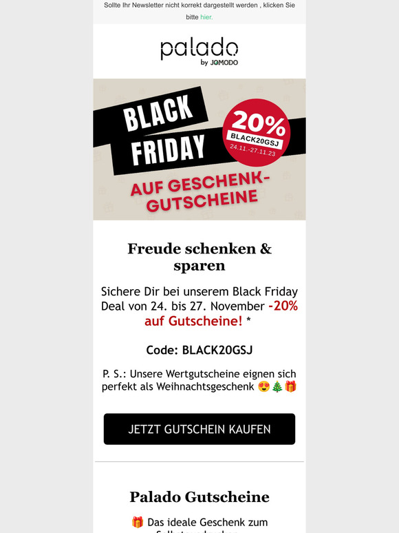 🖤 20% Rabatt auf Geschenkgutscheine! 🖤