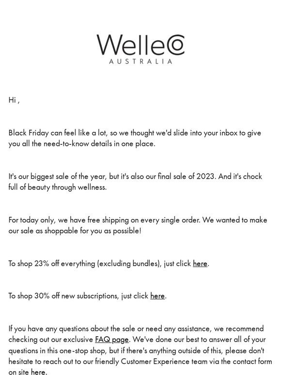 RE: Black Friday Sale