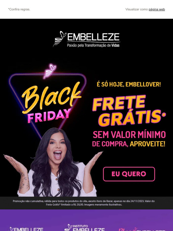 🔥 Frete grátis* liberado, somente HOJE!