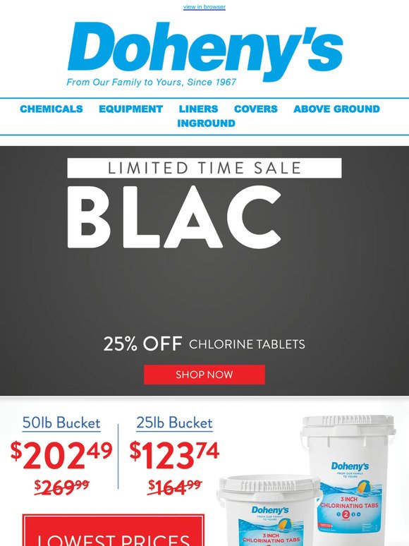 Limited Time Offer: Black Friday Delight! 50lb Chlorine Tabs Now Just $202.49