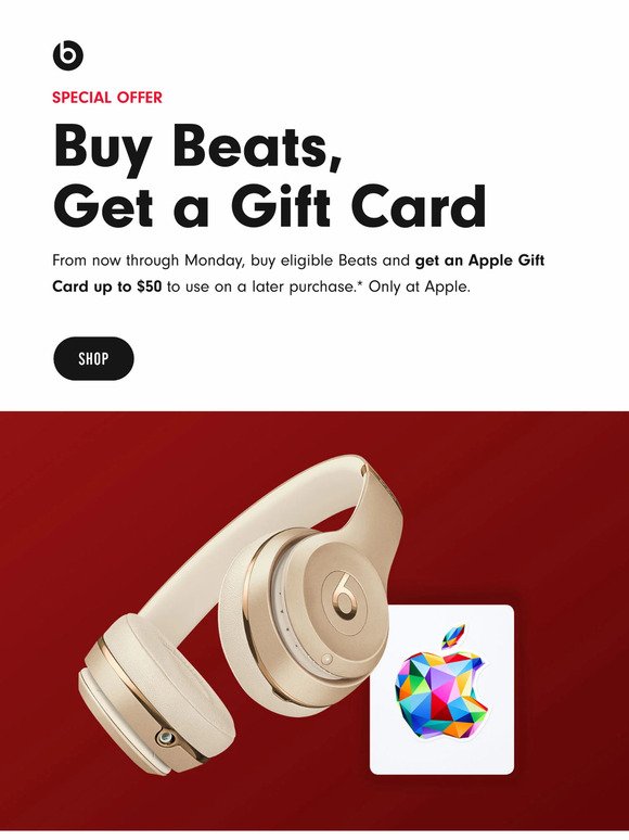 Buy Beats, Get an Apple Gift Card