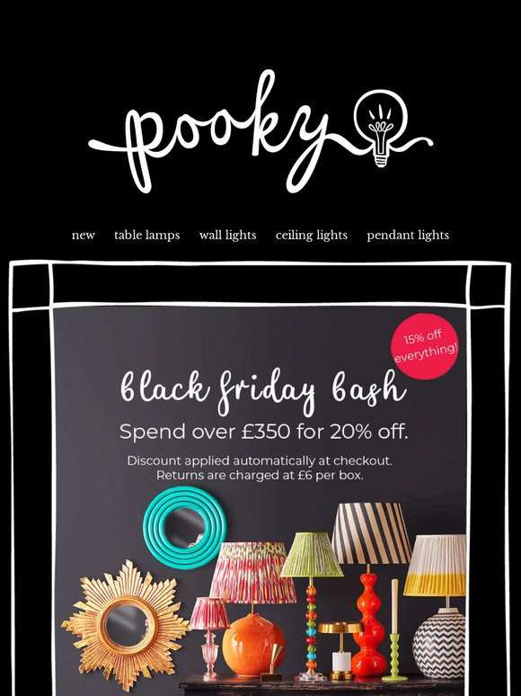 Up to 20% off in our Black Friday bash 🎇