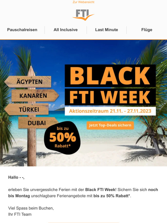 ☀ Black FTI Week - Noch bis Montag Top-Deals sichern! ☀