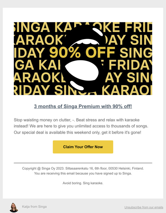 Singa Karaoke is The New Black! Claim Your Offer now, — 🪩 Milled