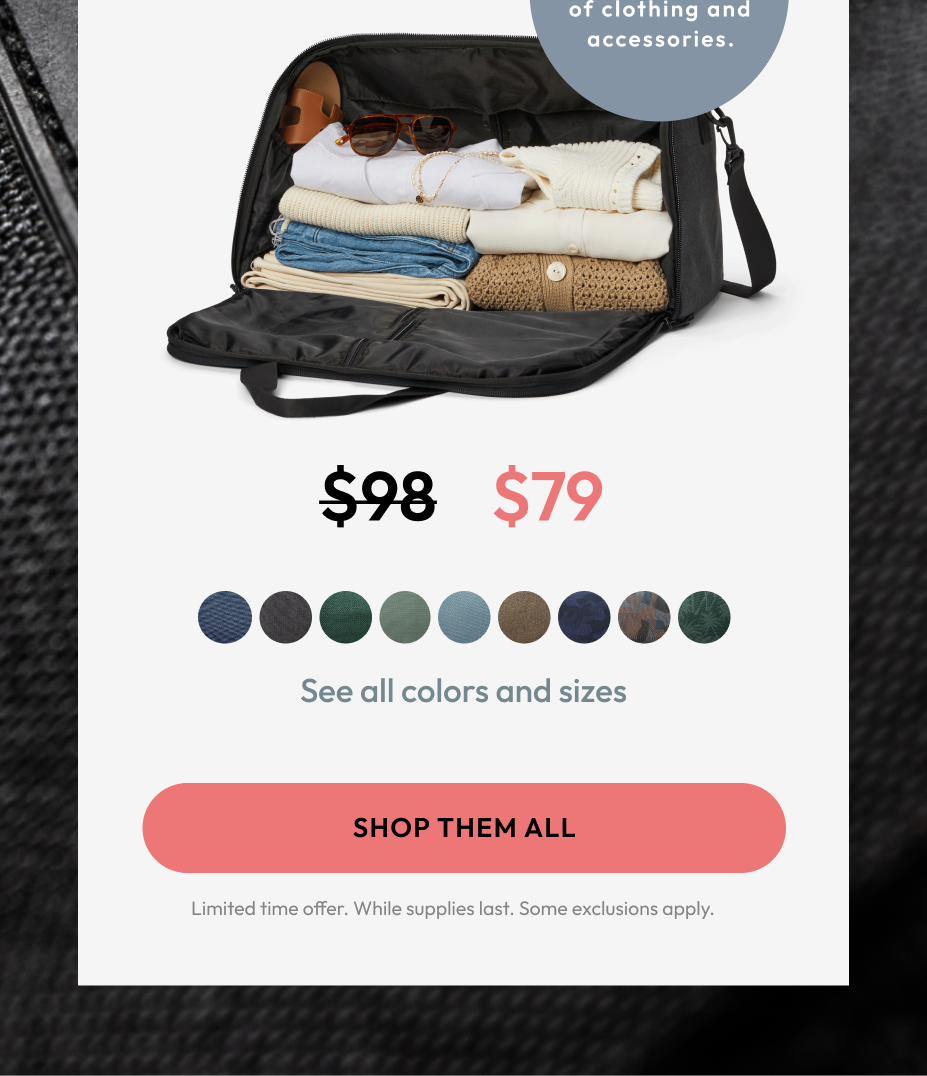 Half Garment, Half Duffel. See all colors and sizes.