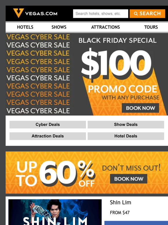 Vegas Get 100 Promo Code Black Friday Deals Up To 60 Off