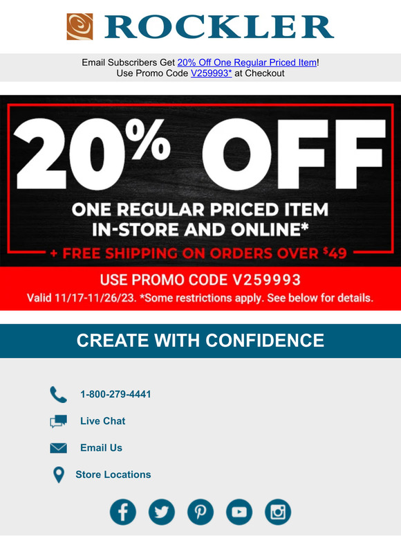 Open - To take 20% Off One Regular price item!