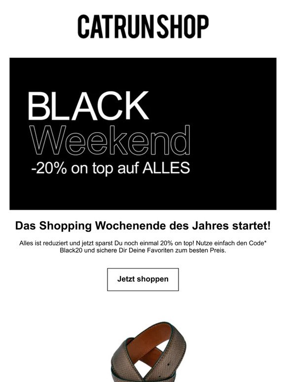Black Weekend | -20% on top auf ALLES!