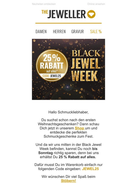 Black Jewel Week: 25 % Rabatt auf alles 🔥