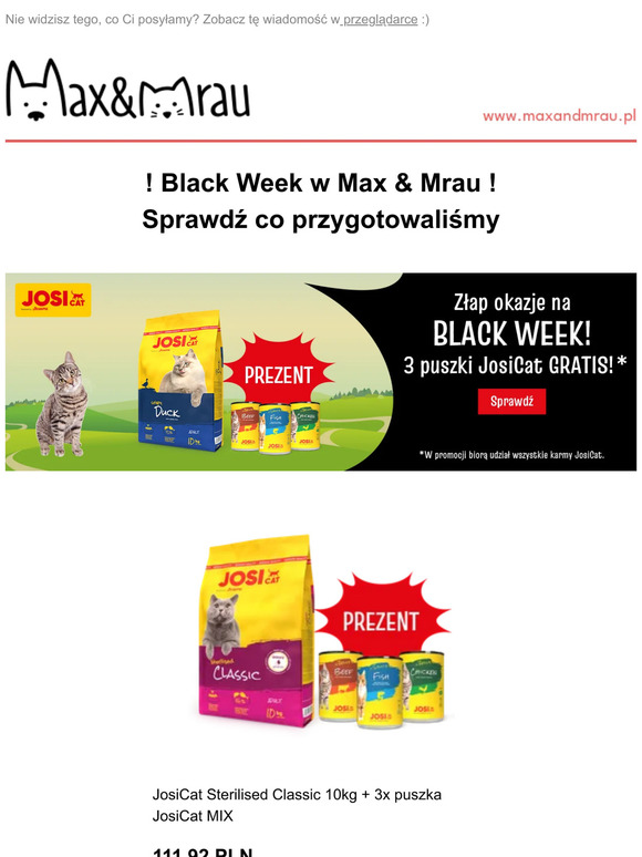🖤Black Week w Max & Mrau!⏰ Sprawdź co przygotowaliśmy dla Twoje Pupila🐾🐱🐶