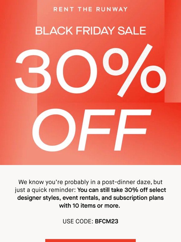 30% off your holiday wardrobe