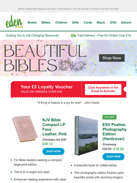 🌷 Beautiful Bibles that Bring Joy This Christmas 🎄 Discover Elegant and New Bibles at Great Prices from Eden