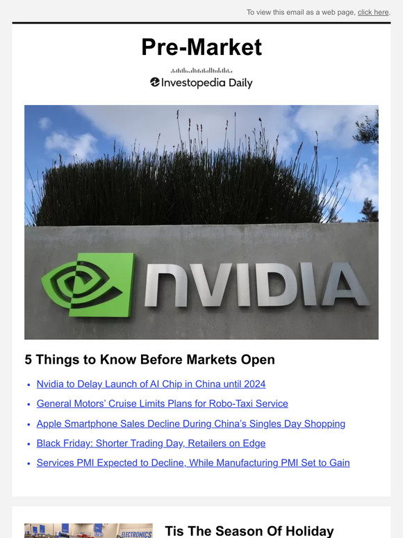 Investopedia: Nvidia to Delay Launch of AI Chip in China until 2024 ...