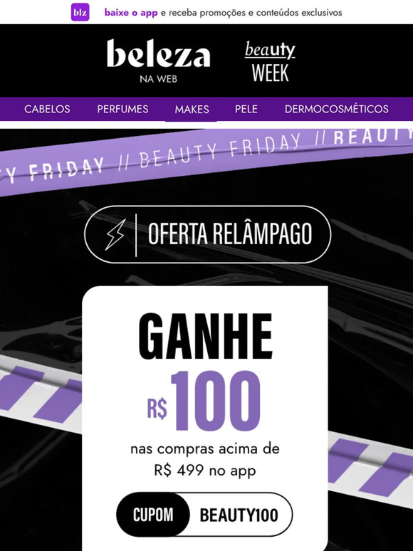 R$100 OFF de volta + Óleo Wella por R$99,90!