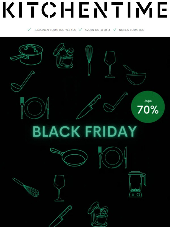 BLACK FRIDAY ON TÄÄLLÄ: Jopa -70 % 💥