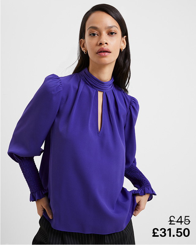 Crepe Light Keyhole Top