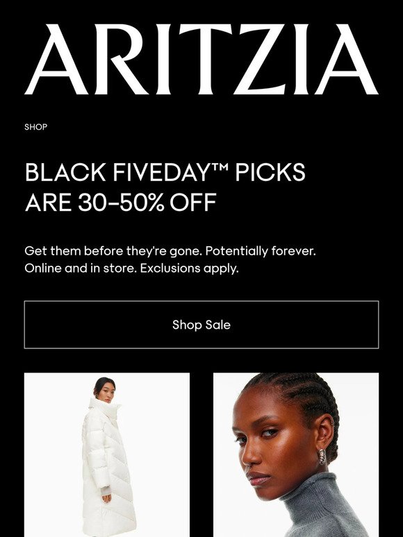 Finally 2021 Sale - Aritzia Email Archive