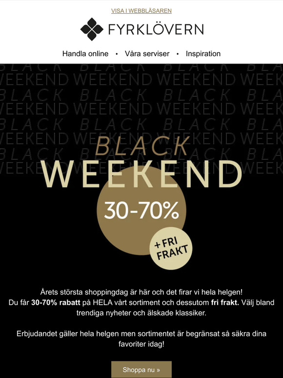 Äntligen Black Friday! 30-70% på ALLT 🖤