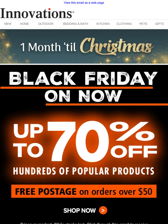 1 Month 'til Christmas | Shop our Black Friday Sale for the perfect gift