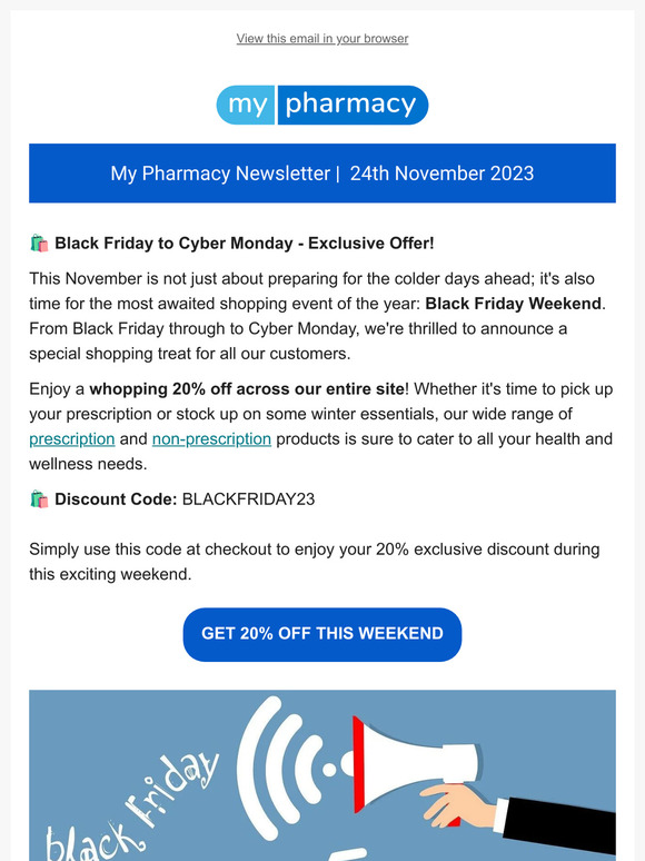 Get 20% OFF Everything at My Pharmacy this Black Friday Weekend‼️